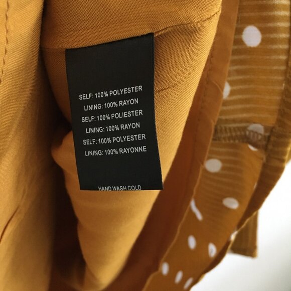 Whiteroom + Cactus Womens M Above Knee Dress Mustard Yellow & White Polka Dots - Picture 7 of 16